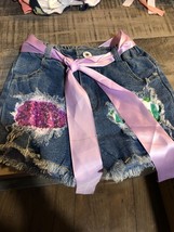 GIRLS SIZE &quot;XS&quot; JEAN SHORTS WITH A LITTLE EXTRA DECOR. - $8.56