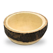 Handcrafted Acacia Wood 6 inches  Bark at the Rim Shaped Serving Bowl - £20.23 GBP