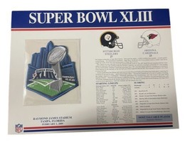 SUPER BOWL XLIII Steelers vs Cardinals 2009  OFFICIAL SB NFL PATCH Card - $18.69