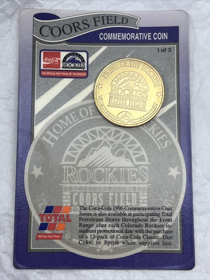 Colorado Rockies 1996 Coca-Cola Coors Field Commemorative Coin - £4.47 GBP