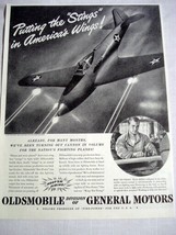 1942 WWII Ad Oldsmobile Fighter Plans Cannon Arsenal Production - $9.99