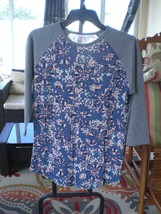 LuLaRoe Small Randy Shirt Top Blue Pink Geometric - $16.16