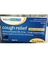 ValuHealth Cough Relief Adult long Lasting Headache-1pk 15 Softgels-(See... - $128.10 MXN