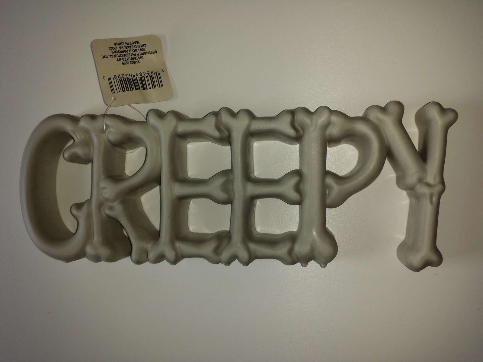 &quot;Creepy&quot; Bone Font Halloween Decor Plastic Wall Sign - $4.00