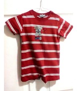 Carter&#39;s Baby Red White Stripes Puppy Jumpsuit Romper Size 18 Months - £9.19 GBP
