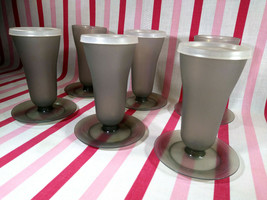 FUN Vintage Tupperware Smokey Grey 6pc Sundae Dessert Parfait 10oz Cups + lids - £8.11 GBP