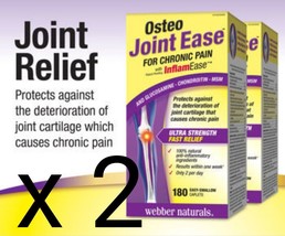 2 x Webber Naturals Osteo Joint Ease InflamEase Glucosamine 360 Caps for Pain - £67.71 GBP