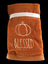 Rae Dunn Thanksgiving Pumpkin Blessed Hand Towels Bathroom Set of 2 Embroidered - £31.16 GBP