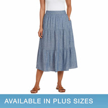 Matty M Ladies&#39; Size Medium Tiered Midi Skirt, Blue - $19.99