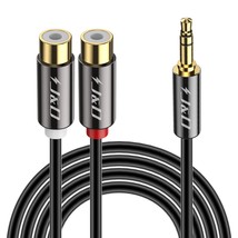 J&amp;D 3.5mm to 2 RCA Cable, Gold Plated Copper Shell Heavy Duty 3.5mm Male to 2RCA - £14.14 GBP