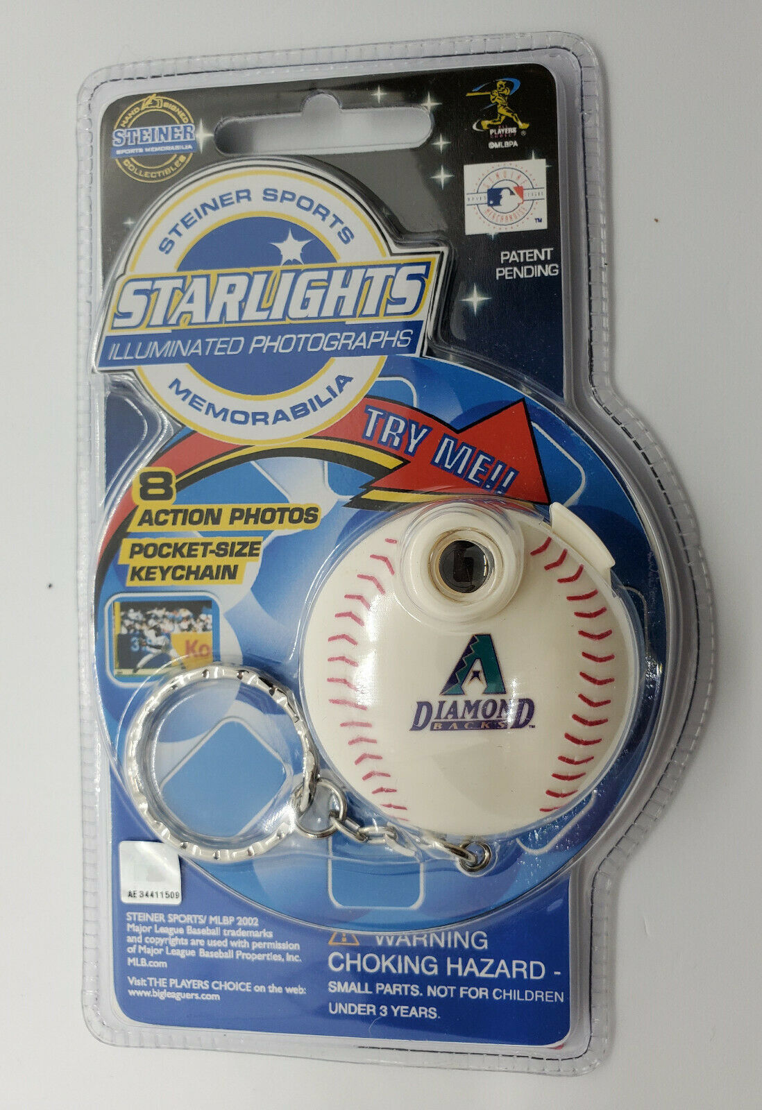 Vintage DIamondbacks MLB 2002 Starlights Illuminated Photographs Keychain SEALED - £6.28 GBP