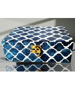 Handmade Jewelry Storage Box Moroccan Pattern Designer Resin Box Royal Home - $43.96
