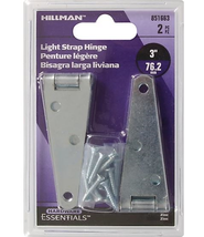 Hillman Hardware Essentials 851663 Light Strap Hinges Zinc-Plated 3-Inch... - $23.29