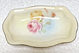 Prussia Pink Yellow Rose China Open Salt Dip 3.5 x 2 1/4 in Royal Rudols... - $14.36