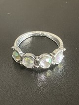 Ab Crystal Silver Plated Woman Ring Size 5.5 - £5.41 GBP