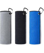 3 Pack Golf Towels(16&quot; X 16&quot;) with Carabiner Clip,Microfiber Fabric Waff... - $167.88 MXN