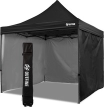 Outfine Canopy 10X10 Pop Up Commercial Canopy Tent In Black, 10*10, And Ropes - £176.67 GBP