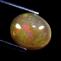 4.92 Ct 12.3x10.5 Mm Oval Cab Natural AAA Floral Flash Play Of Color Fire Opal - £125.27 GBP