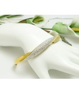 Technibond Diamond Accent Twist Godl Bangle Bracelet 7 inch  - £35.28 GBP