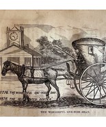 One Hoss Horse Shay 1876 Worlds Fair Centennial Expo Victorian Engraving... - $98.22 CAD