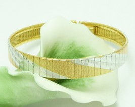 Technibond Tricolor Swirl Cubetto Rose Yellow White Gold Bracelet Size 6 Small - $49.00