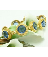 Technibond Simulated Faceted Tanzanite Gold Bracelet 7 inch Length - $94.37 CAD