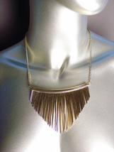 CHIC Urban Anthropologie Graduated Gold Metal Wires Drape Necklace  - £15.18 GBP
