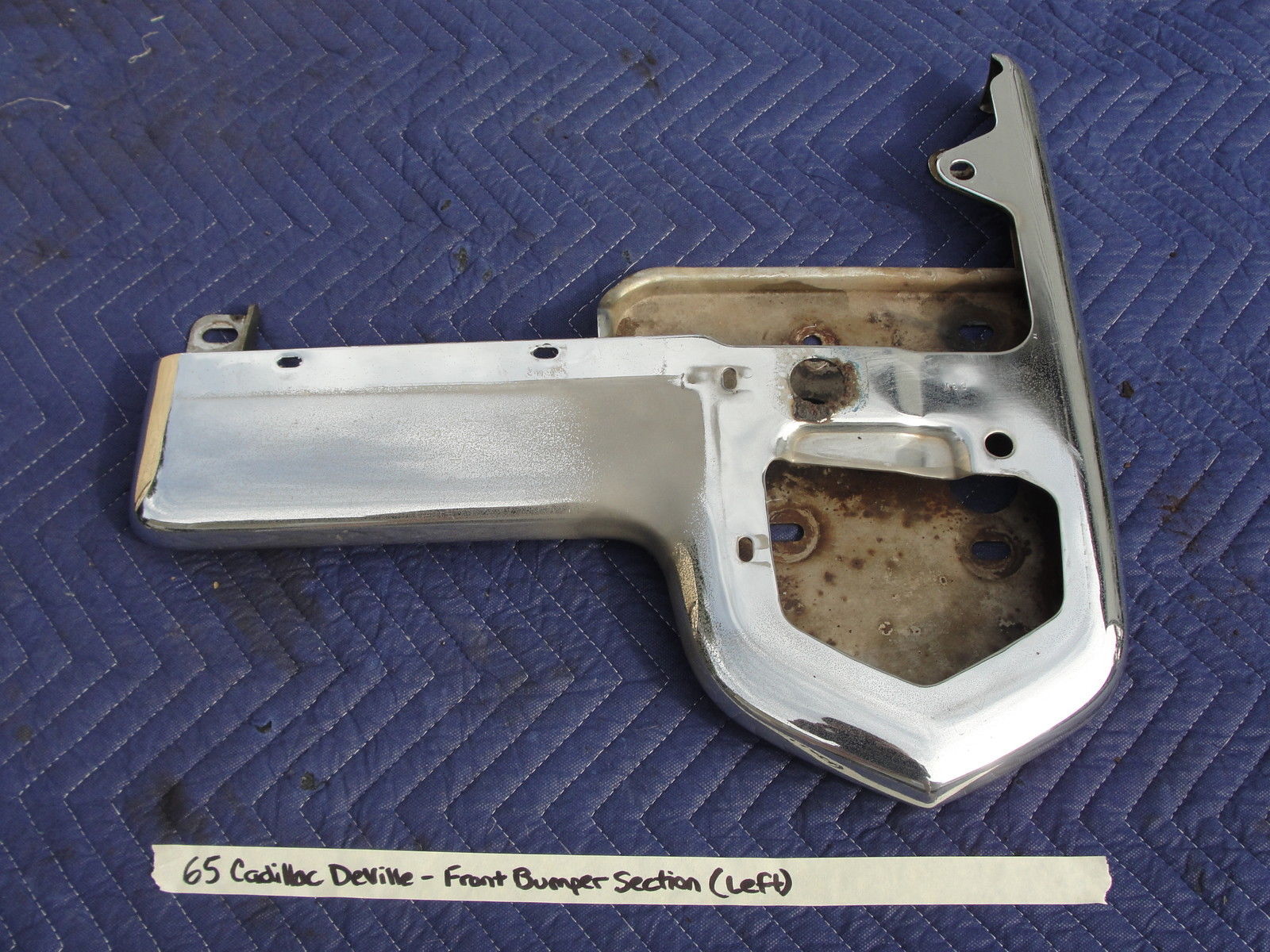 OEM 65 Cadillac Deville Chrome Front Bumper Left Side Upper Bar End Section - $98.99
