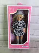 Lori Brinne Fashionable Mini Doll 6&quot; Blonde Hair Blue Eyes Leopard Print Dress - £13.84 GBP