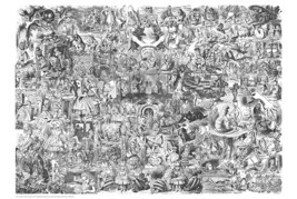 ALICE IN WONDERLAND POSTER 24X36 INCHES JOHN TENNIEL COLLAGE 61X90 CM - $370.63 MXN