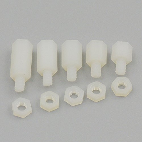 Bluemoona 25 sets - Plastic Nylon Hex Column Standoff Spacers Phillip Screw With
