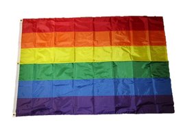 AES 6x10 Embroidered Gay Pride Rainbow 210D Solarmax Nylon Flag 6&#39;x10&#39; Grommets - £79.02 GBP