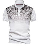 Men&#39;s Printed Collared Neck Short Sleeve Polo - €30,44 EUR