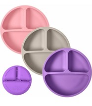 Suction Plates for Baby 3 Pack, Stay Put Divided Toddler Plates, 100% Fo... - $14.99
