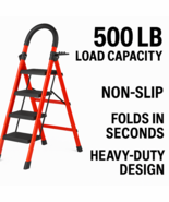 500LB Heavy Duty Folding Ladder Step Stool | 3 4 5 Step Non Slip Portabl... - $1,309.78 MXN+