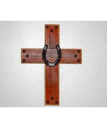 Inspirational Country Western Horseshoe and Wooden Cross - £15.96 GBP