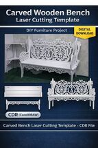 Carved Bench – Laser Cutting Template (CDR File) - $10.45