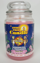 Vtg Unburned Stink Free Candle Deodorizer Freshener Sweet Pea 24oz 165hr 2004 - £27.15 GBP