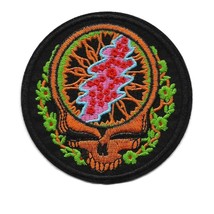 Grateful Dead Iron On Patch 3.5&quot; Steal Your Face Skull Embroidered Applique New - £3.89 GBP