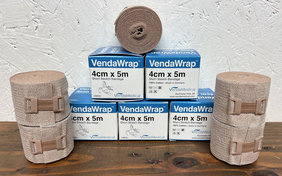 VendaWrap Short Stretch Compression Bandage 100% Cotton - 5 Rolls (4cm x... - $19.40