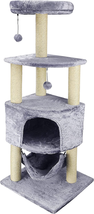 Cat Tree With Scratching Post And Hanging Bed Grey NEW - £43.88 GBP
