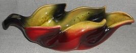 1950s Hull Pottery LEAF PLANTER Burgundy/Green MADE IN OHIO - $19.79