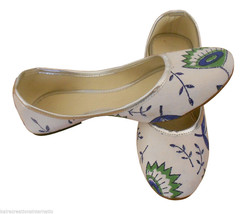 Women Shoes Traditional Handmade Indian Leather Mojari Ballerinas Jutties US 5/6 - £30.27 GBP