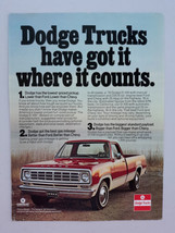 Chrysler Motors 1976 Dodge D-100 Adventurer Pickup Truck Vtg Magazine Pr... - $11.03 CAD