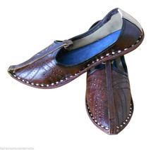 Men Shoes Traditional Indian Handmade Leather Brown Espadrilles Mojaries US 7 - £43.94 GBP
