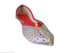 Women Shoes Indian Wedding Mojari Khussa Handmade Pointy Flats Jutties US 5 - £30.53 GBP