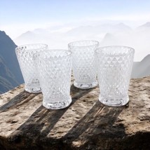 Villeroy &amp; Boch Set Of 4 Glasses Retro Country Diamond Multifaceted 4 inch Vtg - £84.62 GBP