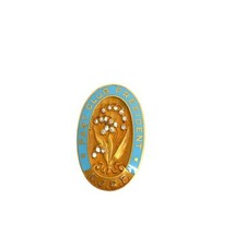 Vintage Gold Filled N.J.S.F. Past President Lapel Pin Enamel Lily of the Valley - $123.75