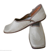 Men Shoes Indian Handmade Traditional Leather Flip-Flops Mojari Flat US 8 - $54.99