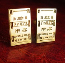 Vintage Churchill Downs cufflinks Seventh Race Las Vegas tie clip Gambling 100 F - $145.00